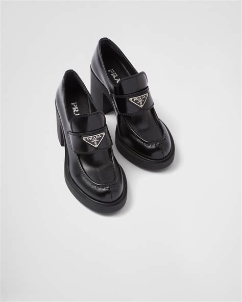 prada high heel loafers|prada heeled loafers harrods.